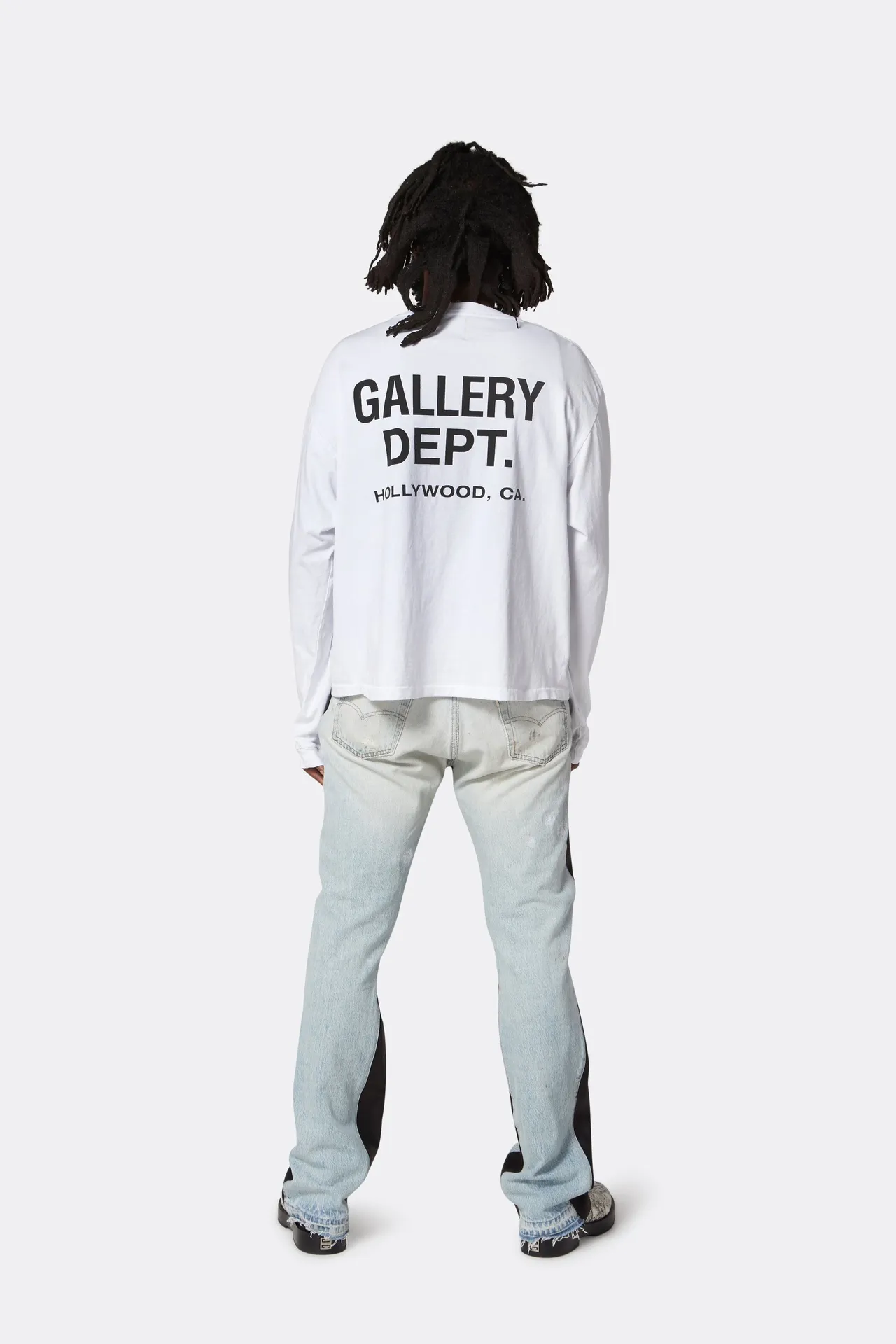 GALLERY DEPT. SOUVENIR L/S TEE English LOGO Basic Long Sleeve White S-XL Genuine Uniform Cylindrical No Side Seam Linen Cotton Fabric Garment Wash Preshrunk Correct Fit Correct Accessories